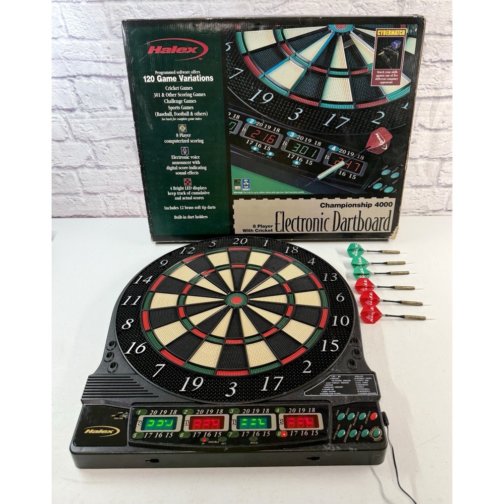 Halex Championship 4000 Electronic Talking Dart Board 8 Players Cricket